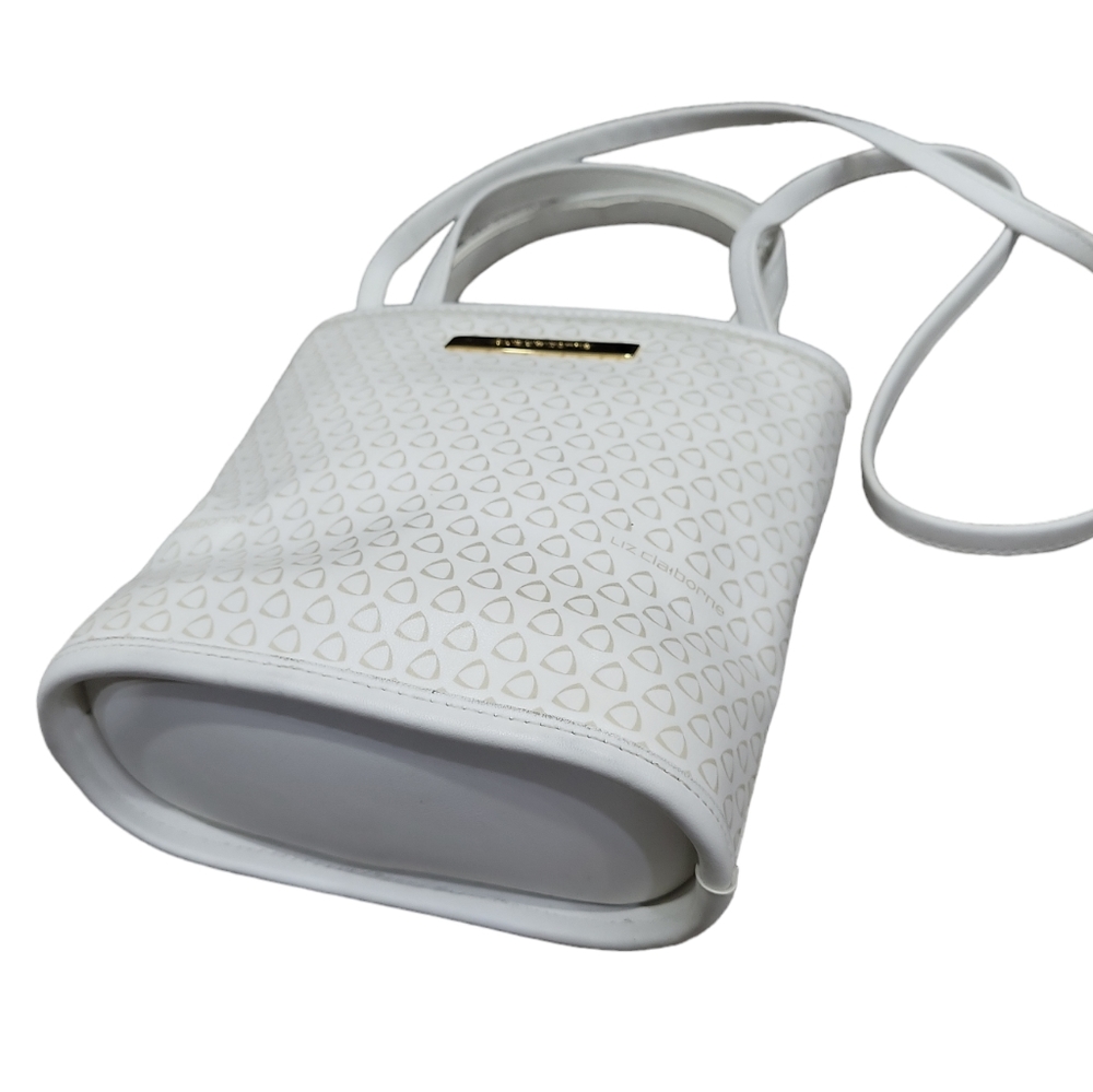 EUC Liz Claiborne women's small handbag crossbody bag purse, white - Picture 2 of 11